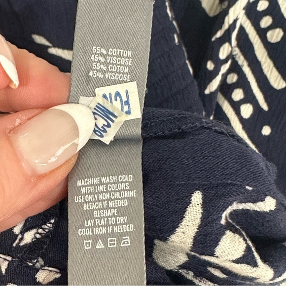 Aerie Cut Out Maxi Dress Blue White Print - Picture 6 of 6